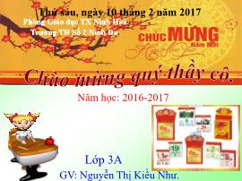 Bài giảng Toán Lớp 3 - Bài: Tháng, năm - Năm học 2016-2017 - Nguyễn Thị Kiều Như