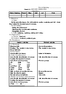 English lesson planning Grade 3 - Week 16