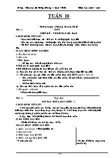 Giáo án Lớp 5 - Tuần 10 - Năm học 2016-2017 - Trường Tiểu học Lê Hồng Phong