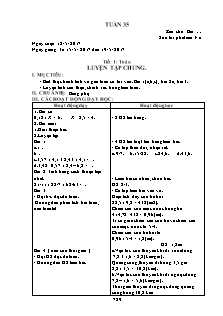 Giáo án Lớp 5 - Tuần 35 - Năm học 2016-2017