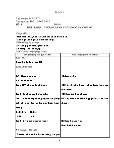 Giáo án các môn Lớp 3 - Tuần 1 - Năm học 2017-2018