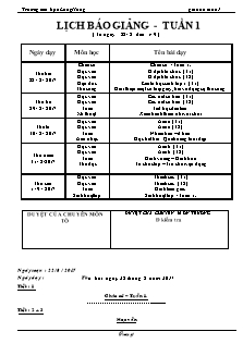 Giáo án Lớp 1 - Tuần 1 - Năm học 2017-2018 - Trường Tiểu học Long Hưng