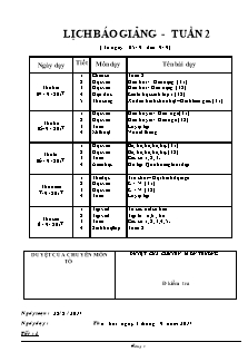 Giáo án Lớp 1 - Tuần 2 - Năm học 2017-2018 - Trường Tiểu học Long Hưng