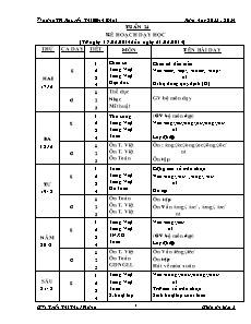 Giáo án Lớp 1 - Tuần 24 - Năm học 2013-2014 - Trần Thị Thúy Hằng
