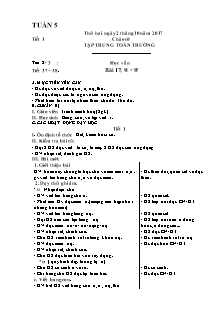 Giáo án Lớp 1 - Tuần 5 - Năm học 2017-2018