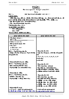 Giáo án Lớp 2 - Tuần 1 - Năm học 2013-2014 - Nguyễn Thị Nhinh