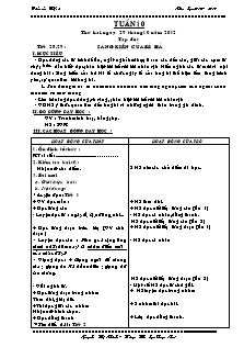 Giáo án Lớp 2 - Tuần 10 - Năm học 2013-2014 - Nguyễn Thị Nhinh