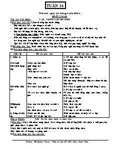 Giáo án Lớp 2 - Tuần 34 - Năm học 2014-2015 - Trường Tiểu học Quảng Trung