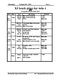 Giáo án Lớp 2 - Tuần 4 - Năm học 2017-2018 - Nguyễn Thị Thảo Ly