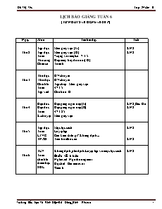 Giáo án Lớp 2 - Tuần 6 - Năm học 2017-2018 - Đỗ Thị Thu