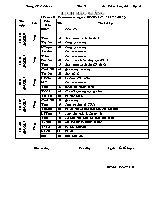 Giáo án Lớp 3 - Tuần 10 - Năm học 2017-2018 - Huỳnh Đông Hải