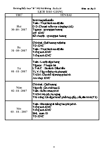 Giáo án Lớp 3 - Tuần 10 - Năm học 2017-2018 - Trường Tiểu học “B” Mỹ Hội Đông