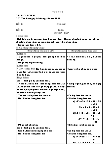 Giáo án Lớp 3 - Tuần 17 - Năm học 2016-2017
