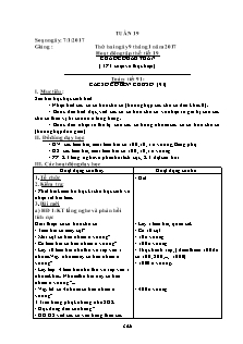 Giáo án Lớp 3 - Tuần 19 - Năm học 2016-2017