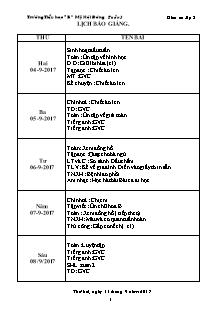 Giáo án Lớp 3 - Tuần 3 - Năm học 2017-2018 - Trường Tiểu học “B” Mỹ Hội Đông