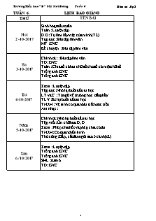 Giáo án Lớp 3 - Tuần 6 - Năm học 2017-2018 - Trường Tiểu học “B” Mỹ Hội Đông