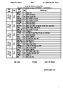 Giáo án Lớp 3 - Tuần 8 - Năm học 2017-2018 - Huỳnh Đông Hải