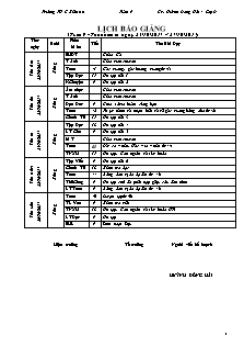 Giáo án Lớp 3 - Tuần 9 - Năm học 2017-2018 - Huỳnh Đông Hải