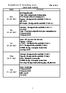 Giáo án Lớp 3 - Tuần 9 - Năm học 2017-2018 - Trường Tiểu học “B” Mỹ Hội Đông