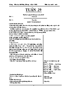 Giáo án Lớp 5 - Tuần 29 - Năm học 2016-2017 - Trường Tiểu học Lê Hồng Phong