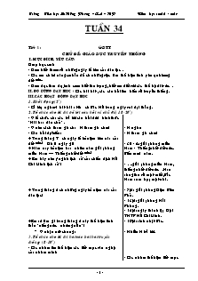 Giáo án Lớp 5 - Tuần 34 - Năm học 2016-2017 - Trường Tiểu học Lê Hồng Phong