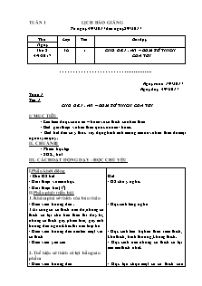 Giáo án Trải nghiệm sáng tạo Lớp 3 - Tuần 1 đến 6 - Năm học 2017-2018