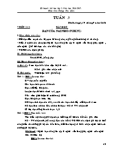 Kế hoạch bài học Lớp 2 - Tuần 3 - Năm học 2016-2017 - Thăng Thu Hiền