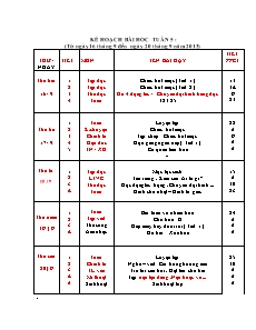 Kế hoạch bài học Lớp 2 - Tuần 5 - Năm học 2013-2014