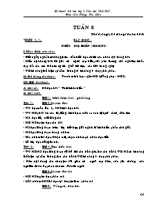 Kế hoạch bài học Lớp 2 - Tuần 8 - Năm học 2016-2017 - Thăng Thu Hiền