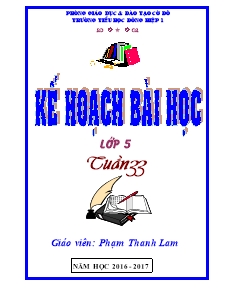 Kế hoạch bài học Lớp 4 - Tuần 33 (VNEN) - Năm học 2016-2017 - Phạm Thanh Lam