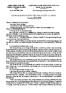 Kế hoạch bồi dưỡng thường xuyên cá nhân - Năm học 2017-2018 - Phan Văn Biên