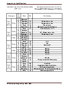 Kế hoạch giảng dạy Lớp 2 - Tuần 12 - Năm học 2015-2016 - Hồ Thị Thùy Dung