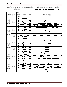 Kế hoạch giảng dạy Lớp 2 - Tuần 17 - Năm học 2015-2016 - Hồ Thị Thùy Dung