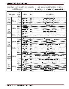 Kế hoạch giảng dạy Lớp 2 - Tuần 25 - Năm học 2015-2016 - Hồ Thị Thùy Dung