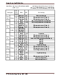 Kế hoạch giảng dạy Lớp 2 - Tuần 27 - Năm học 2015-2016 - Hồ Thị Thùy Dung