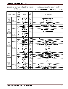 Kế hoạch giảng dạy Lớp 2 - Tuần 29 - Năm học 2015-2016 - Hồ Thị Thùy Dung