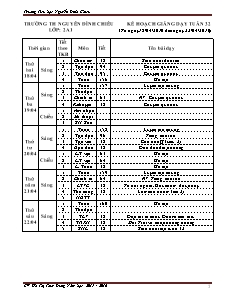 Kế hoạch giảng dạy Lớp 2 - Tuần 32 - Năm học 2015-2016 - Hồ Thị Thùy Dung