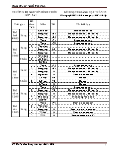 Kế hoạch giảng dạy Lớp 2 - Tuần 35 - Năm học 2015-2016 - Hồ Thị Thùy Dung