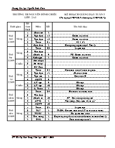 Kế hoạch giảng dạy Lớp 2 - Tuần 5 - Năm học 2015-2016 - Hồ Thị Thùy Dung