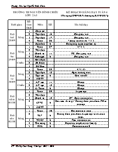 Kế hoạch giảng dạy Lớp 2 - Tuần 6 - Năm học 2015-2016 - Hồ Thị Thùy Dung