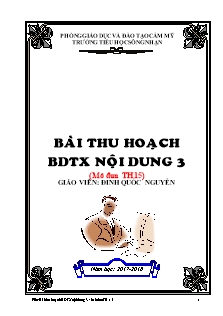 Bài thu hoạch Bồi dưỡng thường xuyên - Module TH15: Một số phương pháp dạy học tích cực ở Tiểu học - Năm học 2017-2018 - Đinh Quốc Nguyễn