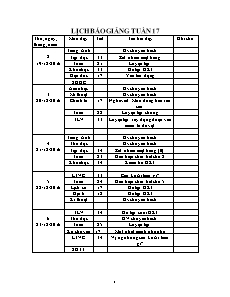 Giáo án báo giảng Lớp 4 - Tuần 17 - Năm học 2016-2017