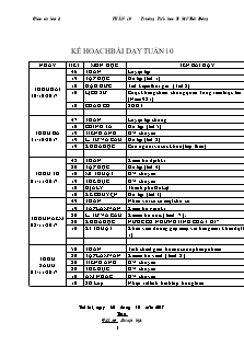 Giáo án Lớp 4 - Tuần 10 - Năm học 2017-2018 - Trường Tiểu học B Mỹ Hội Đông