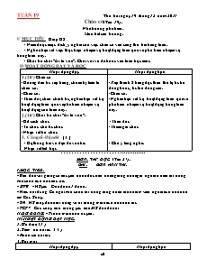 Giáo án Lớp 4 - Tuần 19 + 20 - Năm học 2011-2012