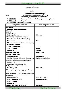 Giáo án soạn bổ sung Lớp 5 - Tuần 1 đến 18 - Năm học 2017-2018 - Phạm Xuân Toạn