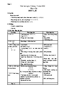 Giáo án tổng hợp Lớp 1 - Tuần 3 - Năm học 2012-2013 - Hoàng Thị Tô Giang