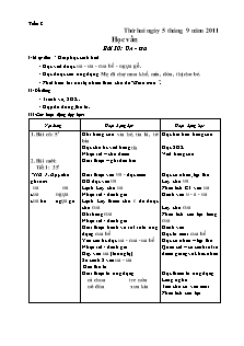 Giáo án tổng hợp Lớp 1 - Tuần 8 - Năm học 2011-2012 - Hoàng Thị Tô Giang