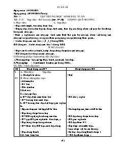 Kế hoạch bài dạy Lớp 3 - Tuần 10 - Năm học 2015-2016 - Trần Đức Huân