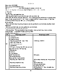 Kế hoạch bài dạy Lớp 3 - Tuần 31 - Năm học 2015-2016 - Trần Đức Huân