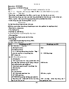 Kế hoạch bài dạy Lớp 3 - Tuần 8 - Năm học 2015-2016 - Trần Đức Huân